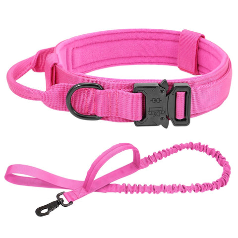 Durable Military Style Tactical Dog Collar Leash Set Pink Dog Nation