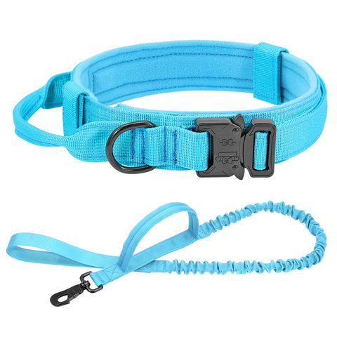 Durable Military Style Tactical Dog Collar Leash Set Blue Dog Nation