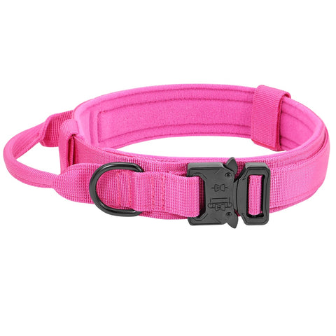 Durable Military Style Tactical Dog Collar Padded Pink Dog Nation