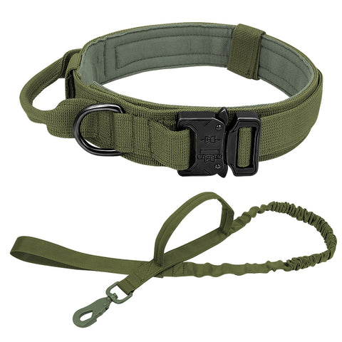 Durable Military Style Tactical Dog Collar Leash Set Green Dog Nation