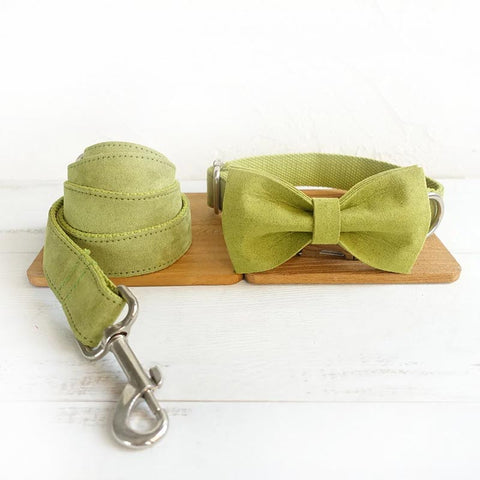 The Candy Green Personalised Dog Collar Set