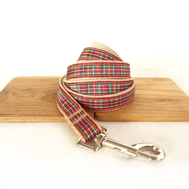 The Scottish Plaid Personalised Dog Collar Set