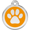 Dog ID Tags Paw Print Orange Dog Nation