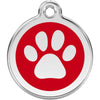 Dog ID Tags Paw Print Red Dog Nation