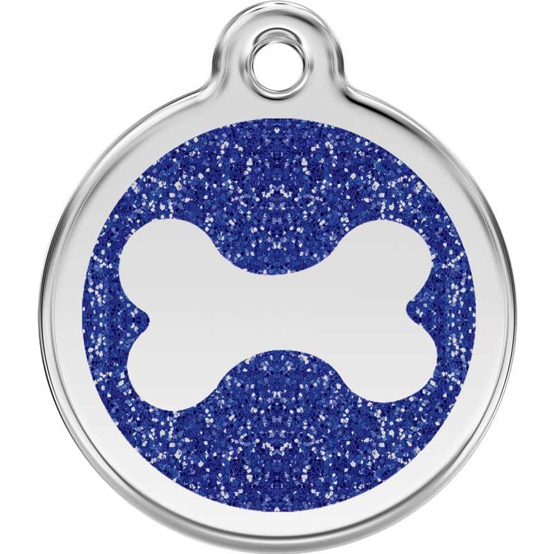 Dog ID Tags Glitter Bone Dark Blue Dog Nation