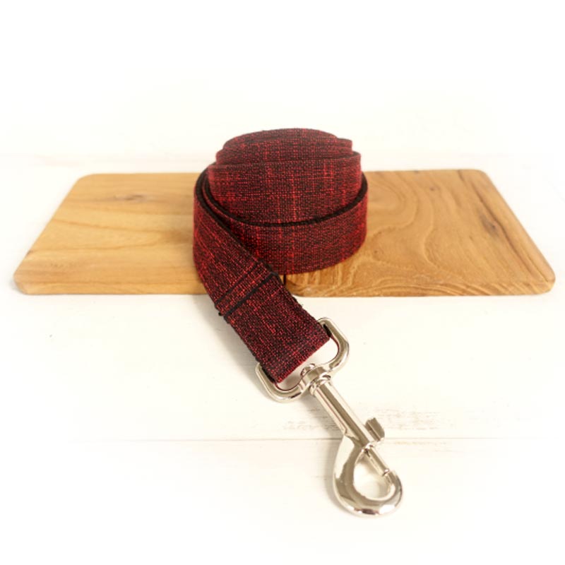The Red Suit Personalised Dog Collar & Leash Set Handmade Laser Engraved Dog Nation