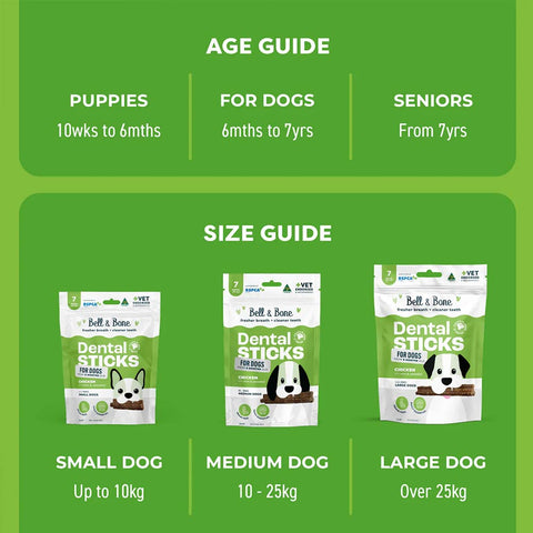 Bell & Bone Dog Dental Sticks Chicken Mint & Seaweed