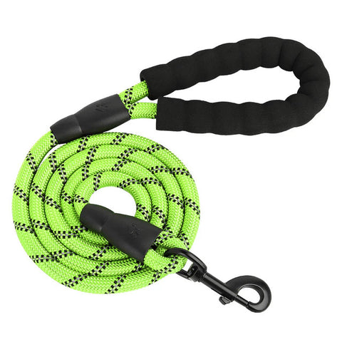 Large Reflective Dog Leash With Comfortable Soft Grip Green Dog Nation