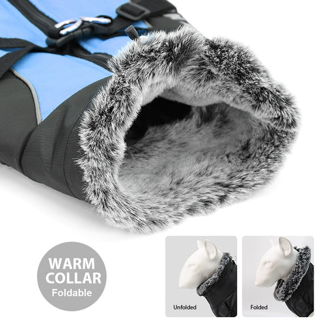 Warm Winter Dog Jacket Long Fleece Neck Dog Nation