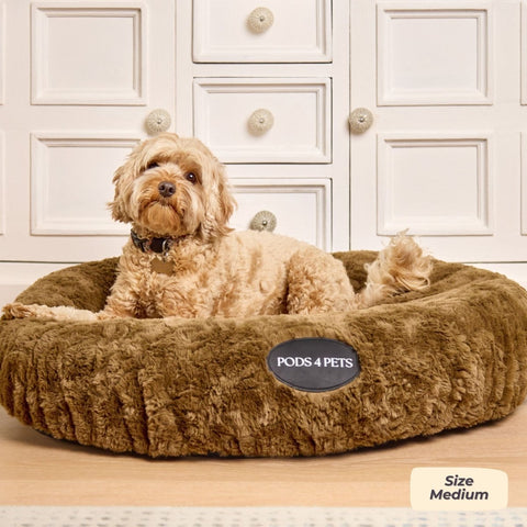 Faux Fur Machine Washable Dog Bed - Oak