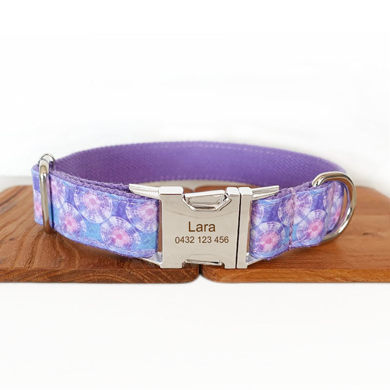 The Purple Jellyfish Personalised Dog Collar