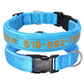 Embroidered Dog Collar Soft Padded Reflective light blue Dog Nation