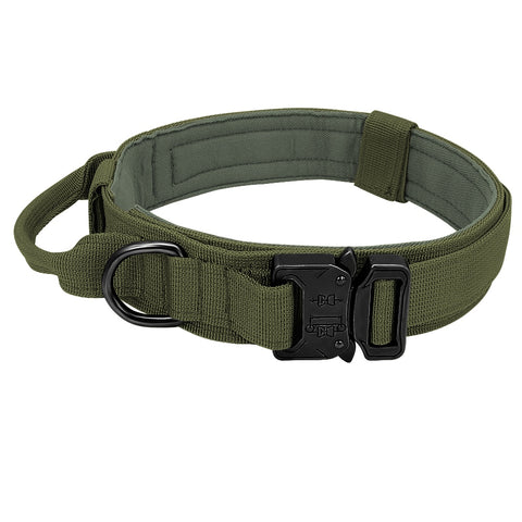 Durable Military Style Tactical Dog Collar Padded Green Dog Nation