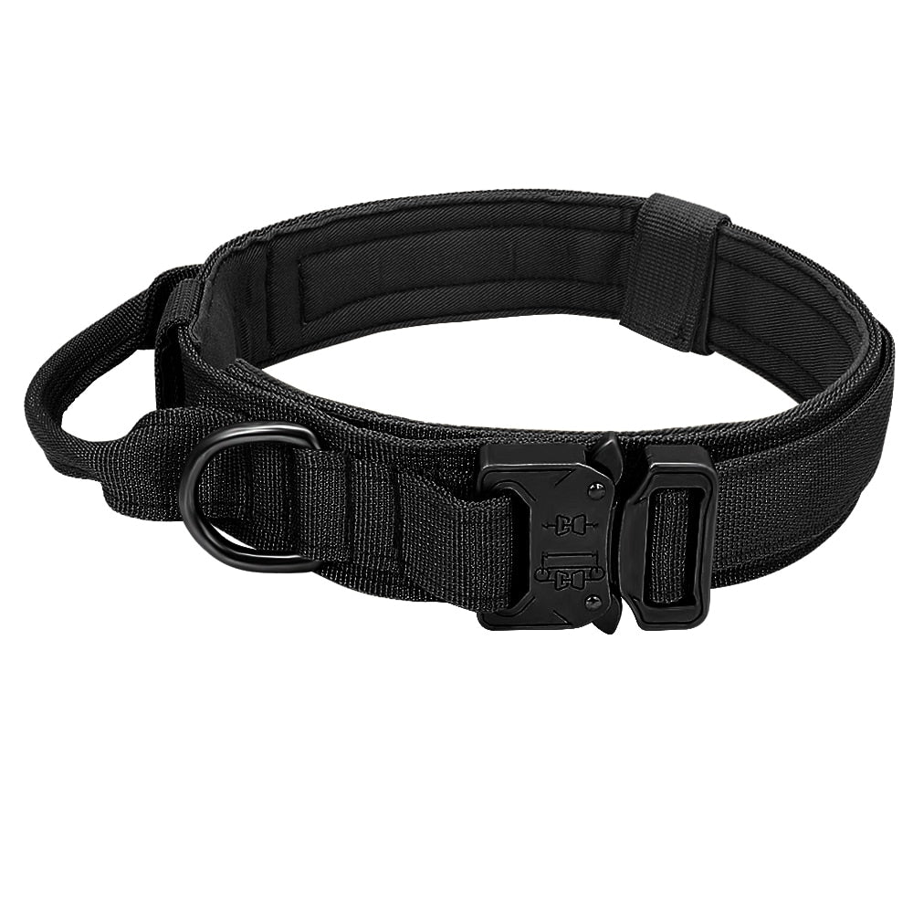 Durable Military Style Tactical Dog Collar Padded Black Dog Nation