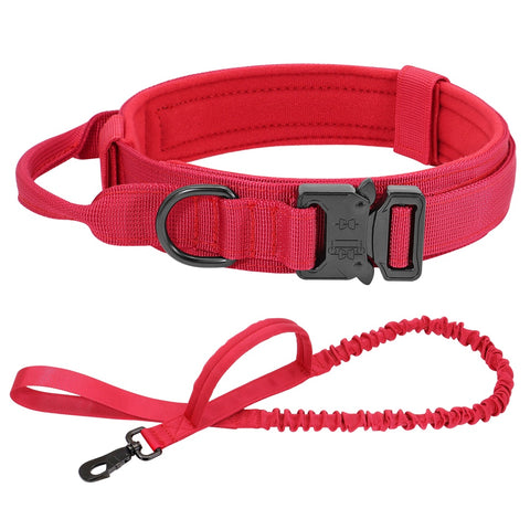 Durable Military Style Tactical Dog Collar Leash Set Red Dog Nation