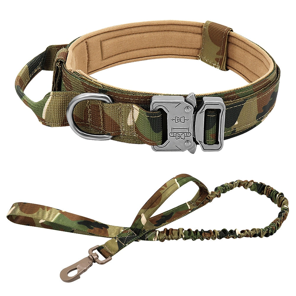 Durable Military Style Tactical Dog Collar Leash Set Camouflage Dog Nation