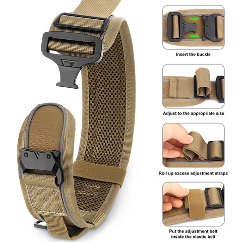 Wide Tactical Dog Collar With Handle For Medium & Large Dogs