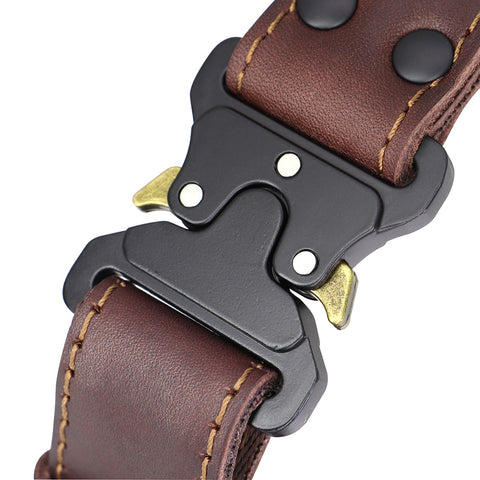 Draco Genuine Leather Dog Collar With Handle Dog Nation
