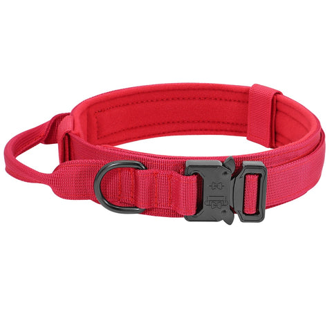 Durable Military Style Tactical Dog Collar Padded Red Dog Nation