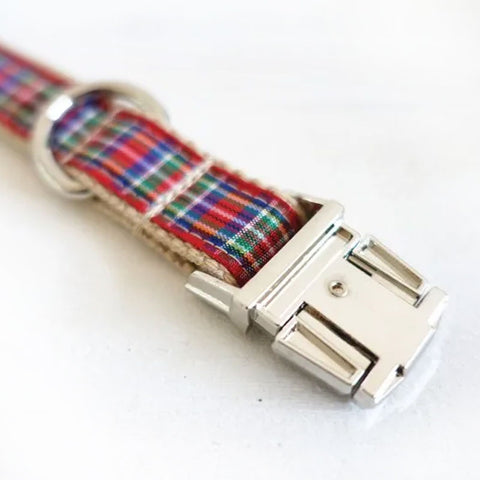 The Scottish Plaid Personalised Dog Collar Set