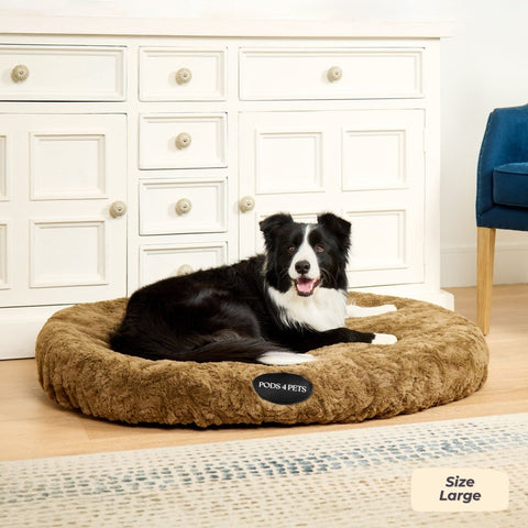 Faux Fur Machine Washable Dog Bed - Oak