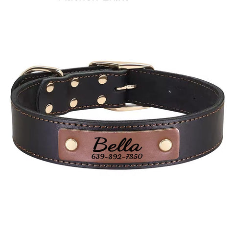 Apollo Personalised Genuine Leather Dog Collar