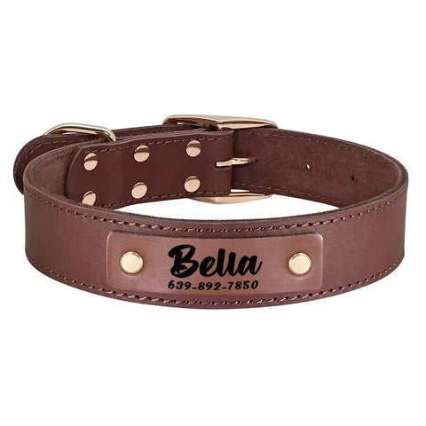 Apollo Personalised Genuine Leather Dog Collar