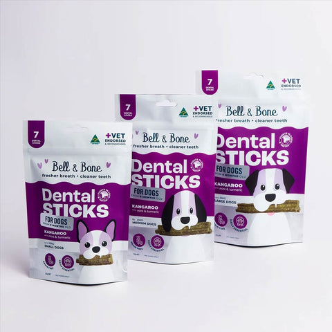 Bell & Bone Dog Dental Sticks Kangaroo, Mint & Turmeric