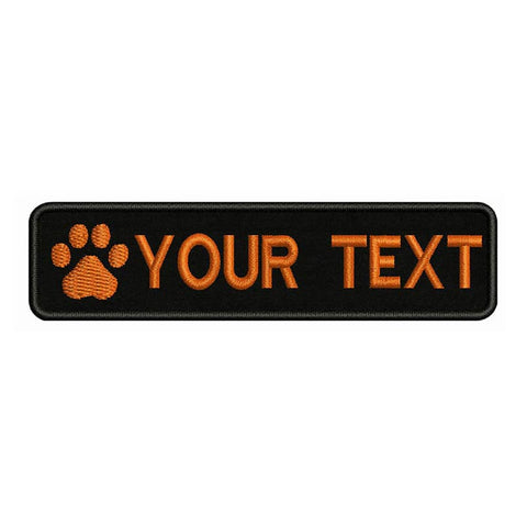 Custom Paw Dog Name Patches Embroidered Velcro Back