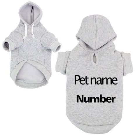 Winter Dog Hoodie Personalised Cotton Gray Dog Nation
