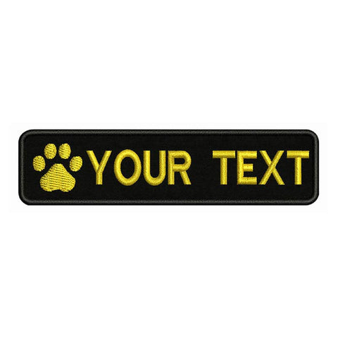 Custom Paw Dog Name Patches Embroidered Velcro Back