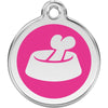 Dog ID Tags Bone in Bowl Hot Pink Dog Nation