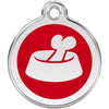 Dog ID Tags Bone in Bowl Red Dog Nation