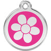 Dog ID Tags Flower Hot Pink Dog Nation