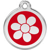 Dog ID Tags Flower Red Dog Nation