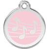 Dog ID Tags Music Light Pink Dog Nation