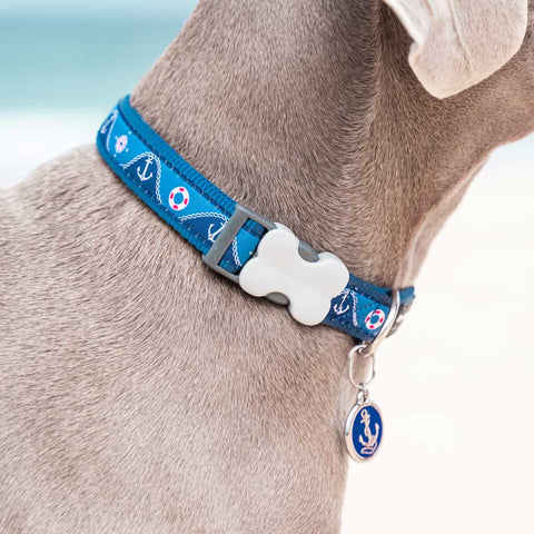 Dog Collar Nautical Navy Dog Nation