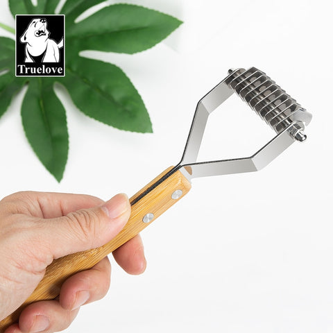 Dog Dematting Tool Stainless Steel Bamboo Handle Dog Nation