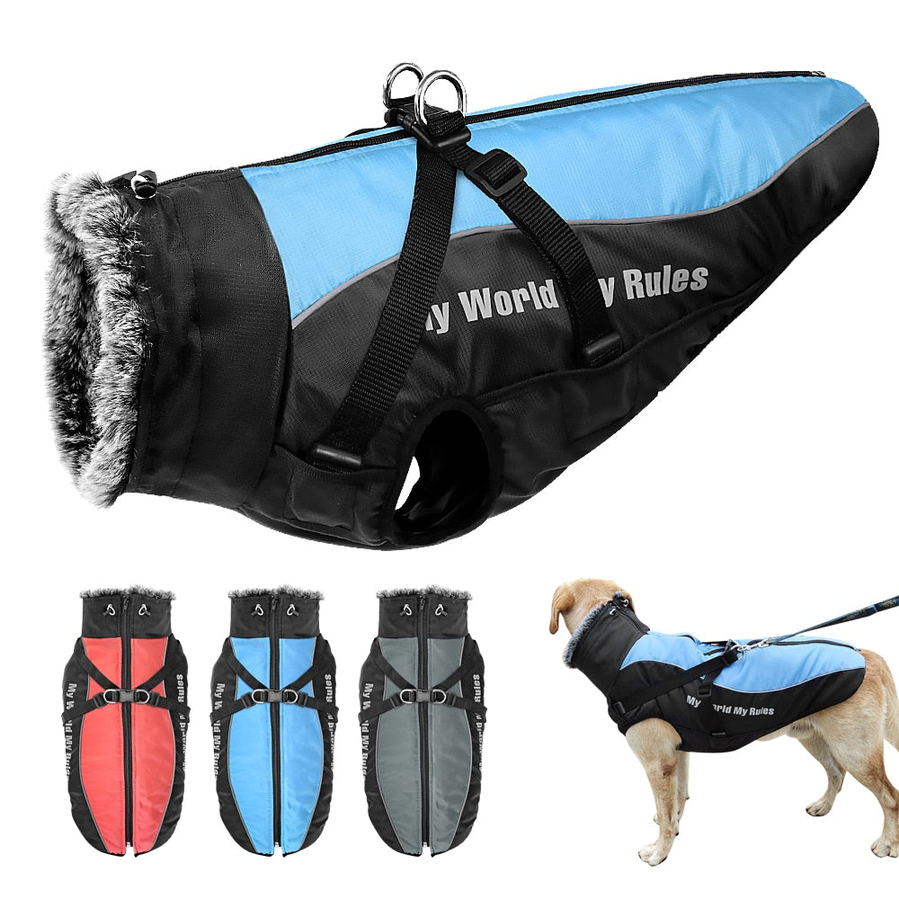 Warm Winter Dog Jacket Long Fleece Neck Dog Nation