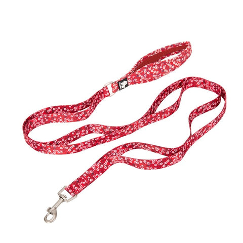 Floral Dog Leash With Multiple Handles Poppy Red Dog Nation