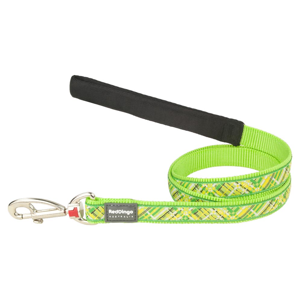 Dog Lead Flanno Lime Green Dog Nation