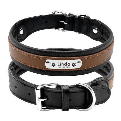 Genuine Leather Personalised Dog Collar Brown Dog Nation