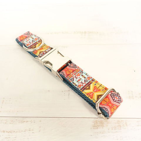 The Bohemian Personalised Dog Collar Handmade Laser Engraved Dog Nation