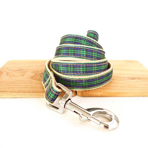 The Forest Plaid Personalised Dog Collar Set Dog Nation
