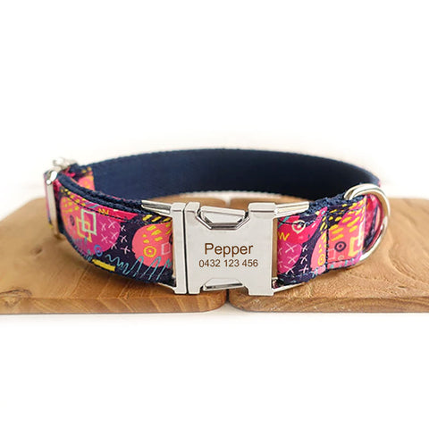 The Deep Graffiti Personalised Dog Collar Handmade Laser Engraved Collar Only Dog Nation