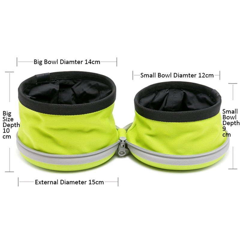 Collapsible 2 in 1 Dog Bowl for Food and Water Dog Nation