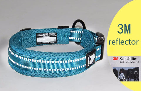 Dog Collar Heavy Duty Adjustable Nylon Reflective Padded Dog Nation