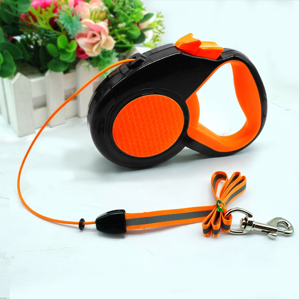 Retractable Dog Leash Reflective 3m/5m/8m Orange Dog Nation