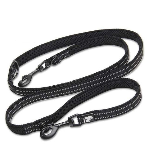 Double Ended Dog Lead Multi-Purpose 6 in 1 black Dog Nation