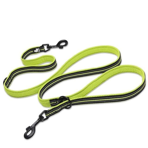 Double Ended Dog Lead Multi-Purpose 6 in 1 neon yellow Dog Nation